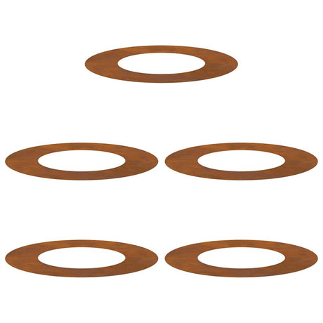 Flat Tree Rings 5 pcs Brown Ø40 / 70 cm Weathering steel