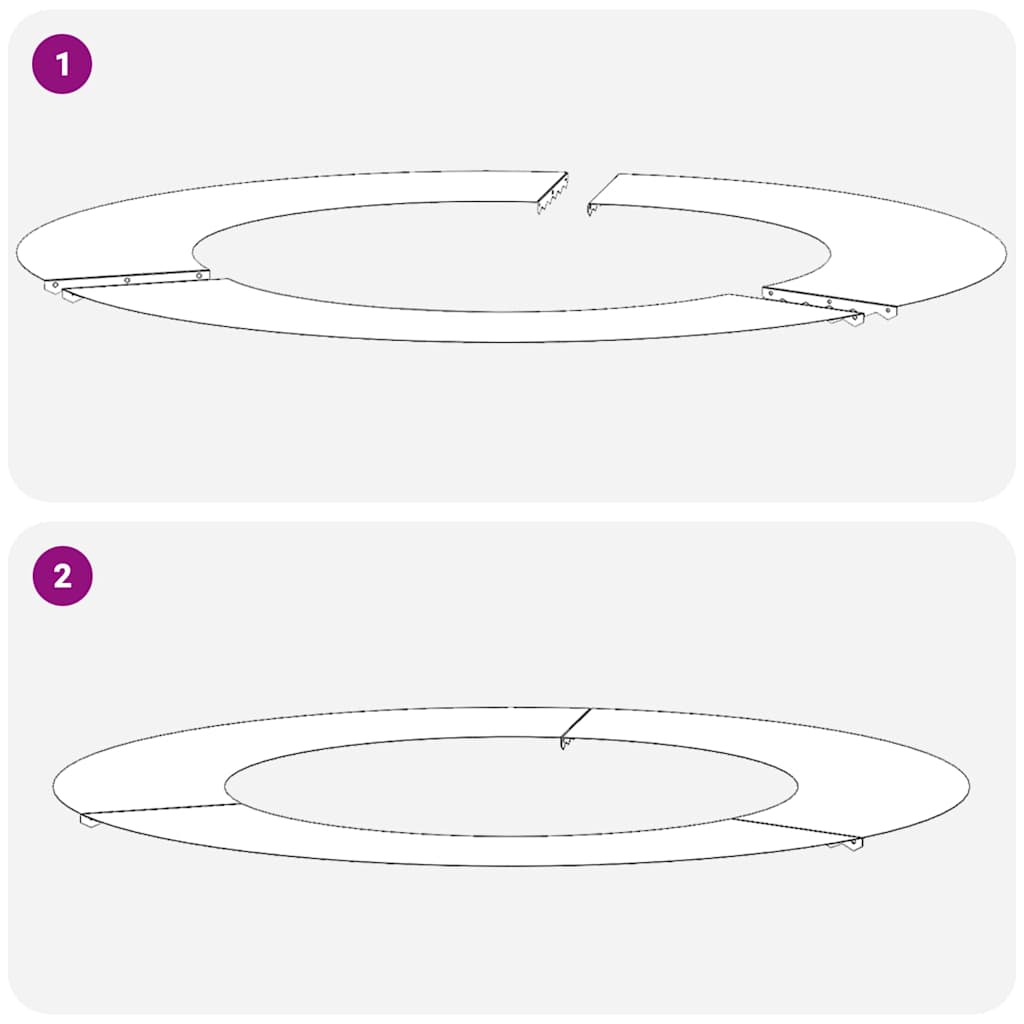 Flat Tree Rings 5 pcs Silver Ø50 / 80 cm Stainless steel