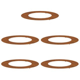 Flat Tree Rings 5 pcs Brown Ø50 / 80 cm Weathering steel