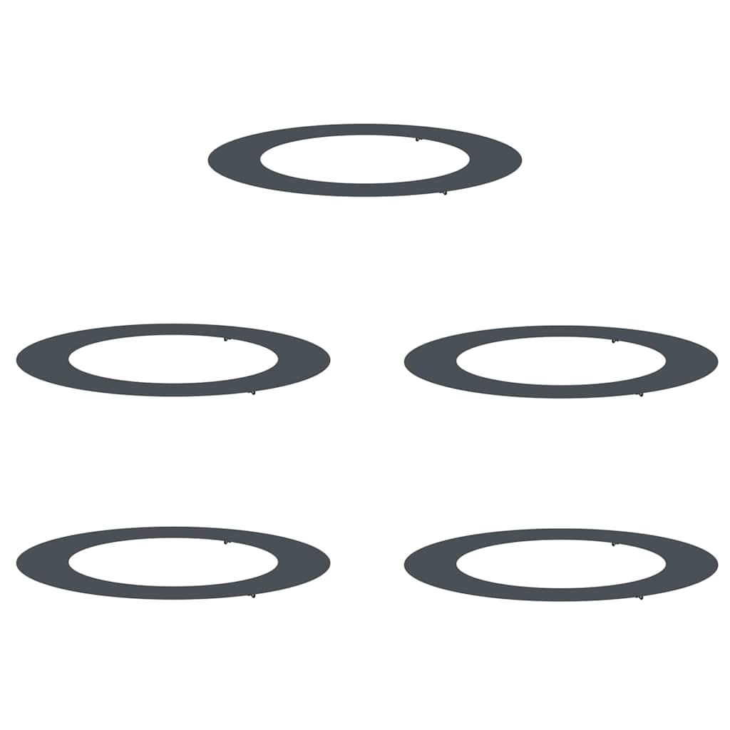 Flat Tree Rings 5 pcs Anthracite Ø60 / 90 cm Steel