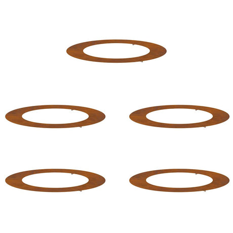 Flat Tree Rings 5 pcs Brown Ø60 / 90 cm Weathering steel