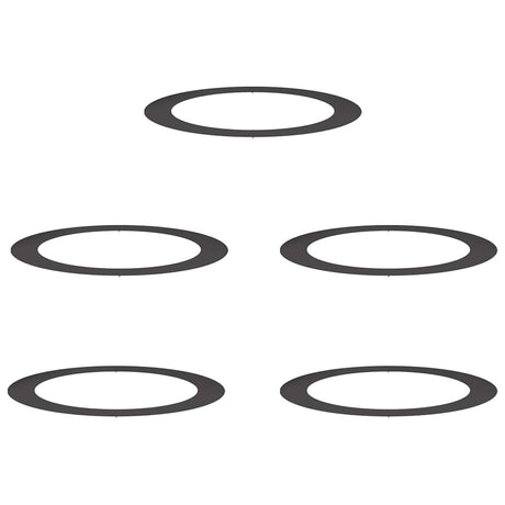 Flat Tree Rings 5 pcs Black Ø90 / 120 cm Steel
