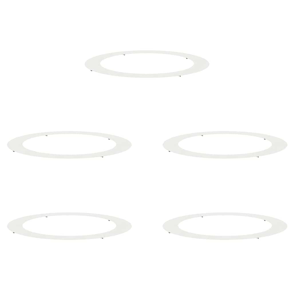 Flat Tree Rings 5 pcs White Ø90 / 120 cm Steel