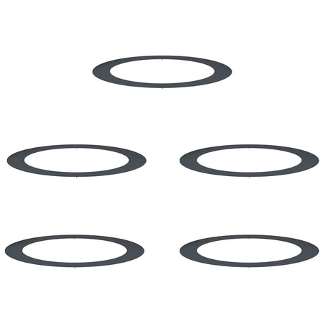 Flat Tree Rings 5 pcs Anthracite Ø90 / 120 cm Steel