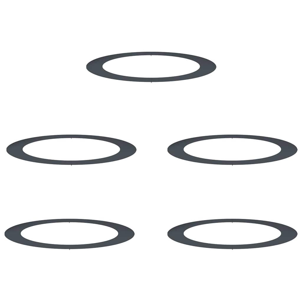Flat Tree Rings 5 pcs Anthracite Ø90 / 120 cm Steel