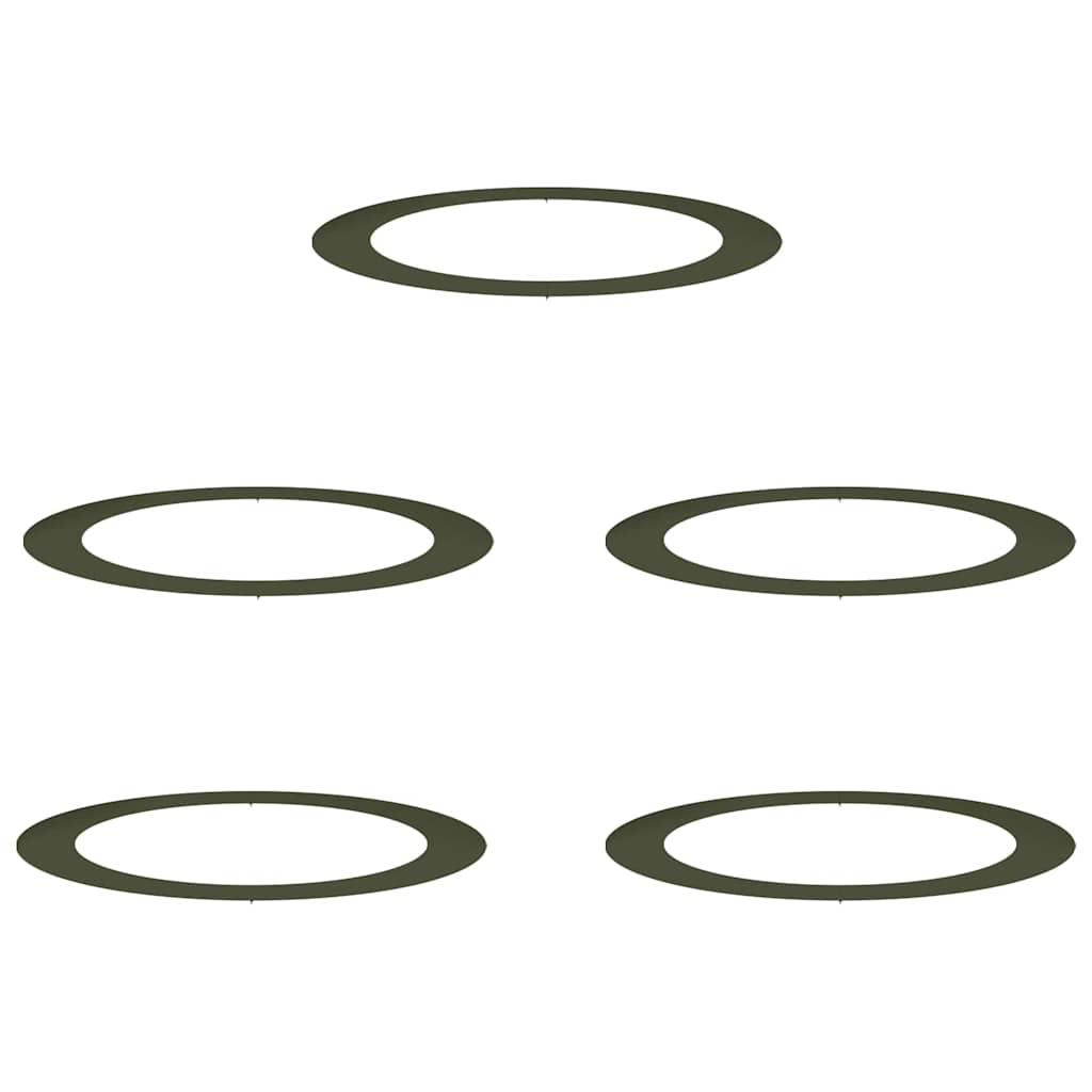 Flat Tree Rings 5 pcs Olive green Ø90 / 120 cm Steel