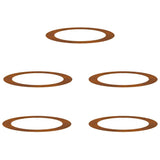 Flat Tree Rings 5 pcs Brown Ø90 / 120 cm Weathering steel