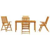 Garden Dining Set Folding 5 pcs Brown Solid acacia wood