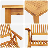 Garden Dining Set Folding 7 pcs Brown Solid acacia wood