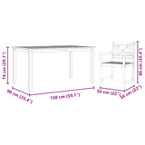 Garden Dining Set 5 pcs Brown Solid Acacia Wood