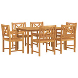 Garden Dining Set 7 pcs Brown Solid Acacia Wood