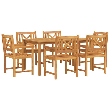 Garden Dining Set 7 pcs Brown Solid Acacia Wood