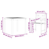 Garden Dining Set 3 pcs Brown Solid Acacia wood