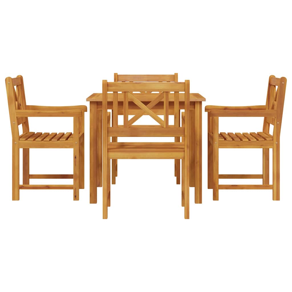Garden Dining Set 5 pcs Brown Solid Acacia wood