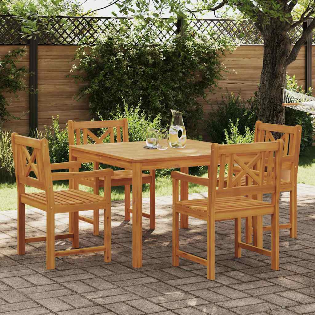 Garden Dining Set 5 pcs Brown Solid Acacia wood