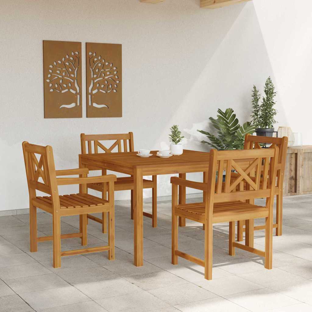 Garden Dining Set 5 pcs Brown Solid Acacia wood