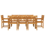 Garden Dining Set 9 pcs Brown Solid acacia wood