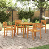 Garden Dining Set 5 pcs Brown Solid acacia wood