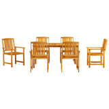 Garden Dining Set 5 pcs Brown Solid Acacia Wood