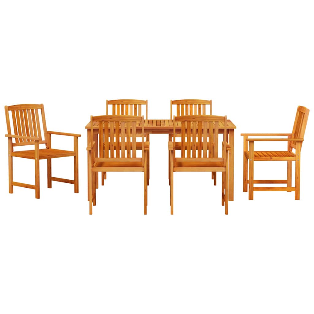 Garden Dining Set 7 pcs Brown Solid Acacia Wood
