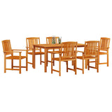 Garden Dining Set 7 pcs Brown Solid Acacia Wood