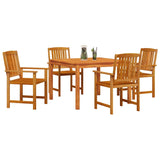 Garden Dining Set 5 pcs Brown Solid Acacia Wood