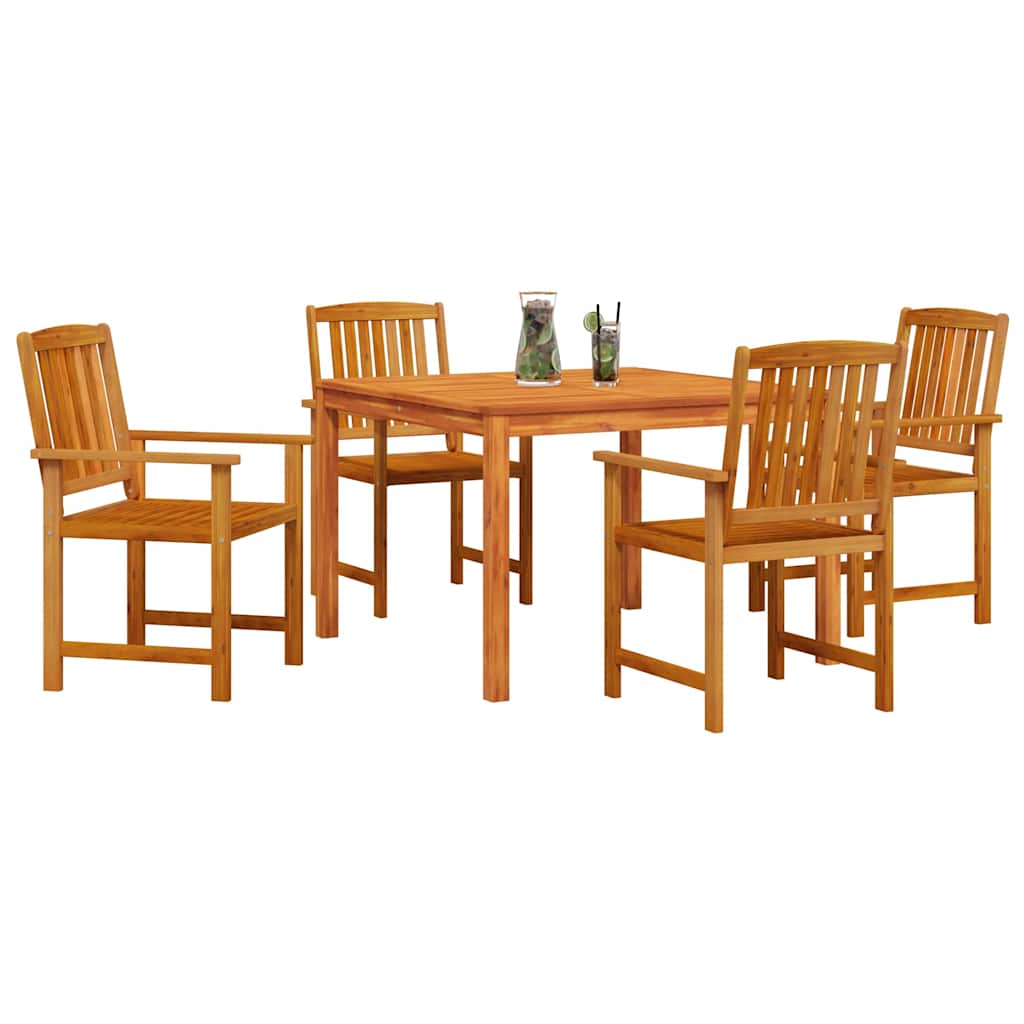 Garden Dining Set 5 pcs Brown Solid Acacia Wood