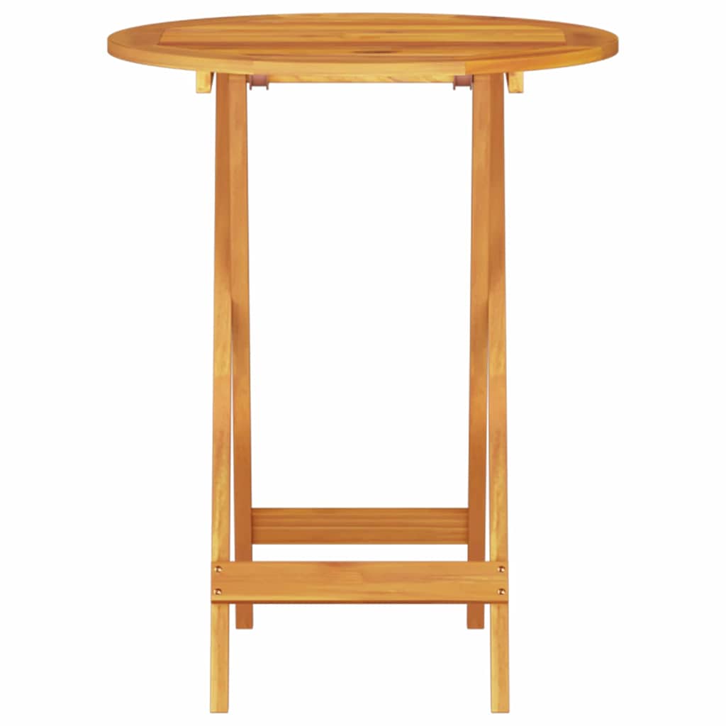 Folding Bistro Set Folding 3 pcs Brown Solid acacia wood