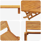 Folding Bistro Set Folding 3 pcs Brown Solid acacia wood