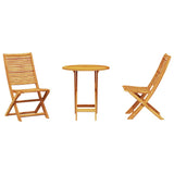 Folding Bistro Set Folding 3 pcs Brown Solid Acacia Wood