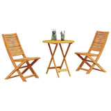 Folding Bistro Set Folding 3 pcs Brown Solid Acacia Wood