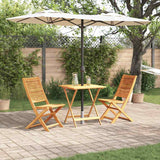 Folding Bistro Set Folding 3 pcs Brown Solid acacia wood