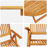 Garden Dining Set Folding 5 pcs Brown Solid acacia wood