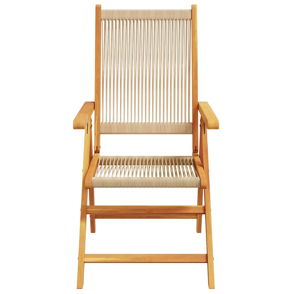 Garden Dining Set 5 pcs Beige Solid acacia wood and poly rattan