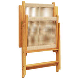 Garden Dining Set 5 pcs Beige Solid acacia wood and poly rattan