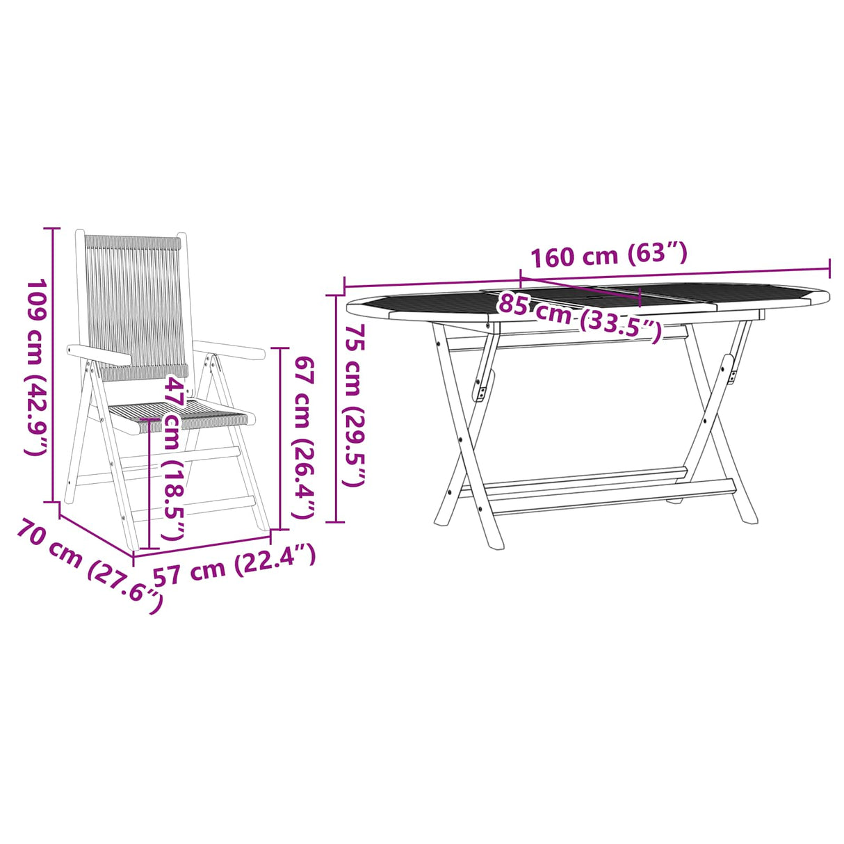 Garden Dining Set Folding 5 pcs Beige Solid Acacia Wood