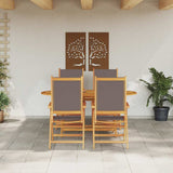 Garden Dining Set Folding 5 pcs Anthracite Solid acacia wood