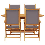 Garden Dining Set Folding 5 pcs Anthracite Solid acacia wood