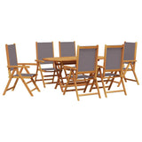 Garden Dining Set Folding 7 pcs Anthracite Solid acacia wood