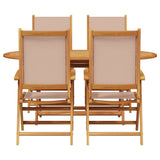 Garden Dining Set Folding 5 pcs Taupe Solid acacia wood