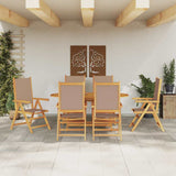 Garden Dining Set Folding 7 pcs Taupe Solid acacia wood