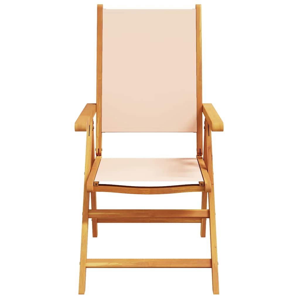 Garden Dining Set Folding 5 pcs Beige Solid acacia wood