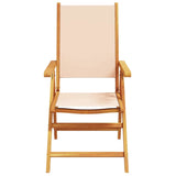 Garden Dining Set Folding 5 pcs Beige Solid acacia wood