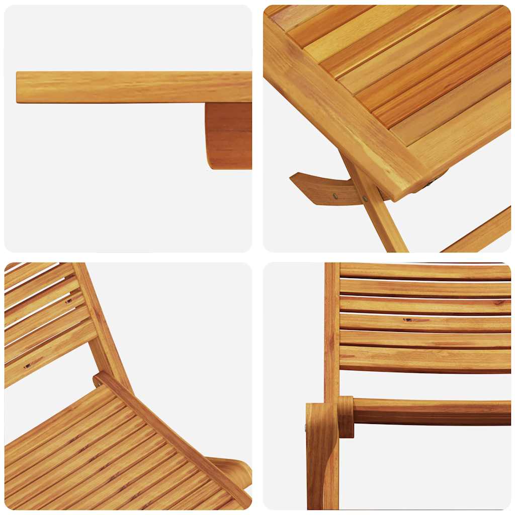 Garden Dining Set Folding 5 pcs Brown Solid acacia wood