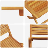 Garden Dining Set Folding 5 pcs Brown Solid acacia wood