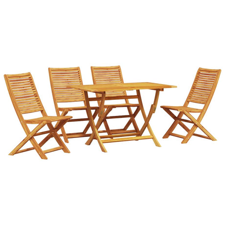 Garden Dining Set Folding 5 pcs Brown Solid acacia wood