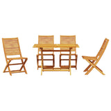 Garden Dining Set Folding 5 pcs Brown Solid acacia wood