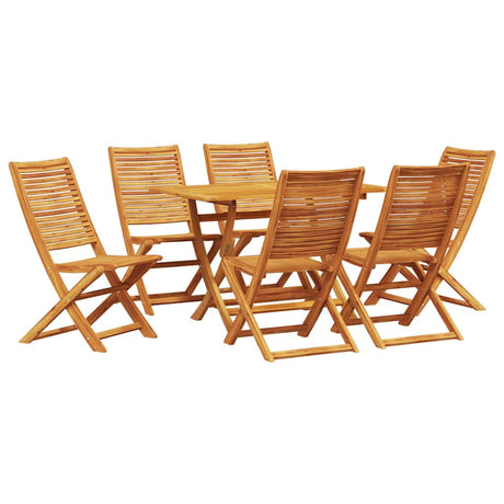 Garden Dining Set Folding 7 pcs Brown Solid acacia wood