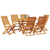 Garden Dining Set Folding 7 pcs Brown Solid acacia wood