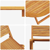Garden Dining Set Folding 7 pcs Brown Solid acacia wood